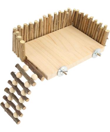 Topiky Hamster & Guinea Pig Toy - Nitangel Wooden House & Climbing Bridge Ideal Cage Accessories for Small Pets - Buy Online on SooperMarket.com