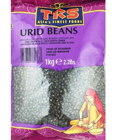 TRS Whole Urid Dal Beans - Highly Nutritious Low in Fat & High in Fibre - 1kg Bag