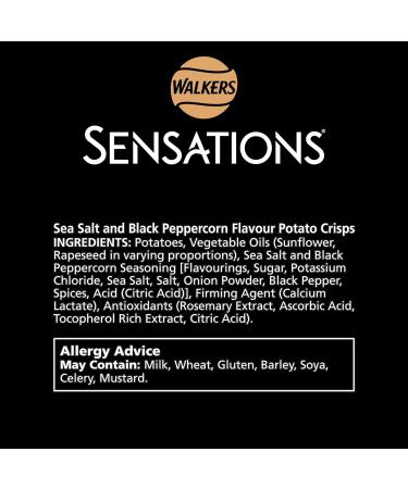 Walkers Sensations Salt & Black Peppercorn Crisps 150g - Buy Online on SooperMarket.com