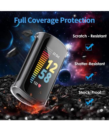 NANW 3-Pack Screen Protector Compatible with Fitbit Charge 5 (Not for Charge 4/3) TPU Rugged Bumper Case Cover All-Around Protective Plated Bumper Shell Accessories for Charge 5 Smartwatch Clear/Clear/Clear - Buy Online on SooperMarket.com