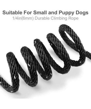 Joytale Reflective Drag Line for Dogs | 15m Nylon Dog Leash with Padded Handle & 2 Carabiner Hooks | Ideal Training Line for Puppies & Small Dogs | 1 Pack - Black - Buy Online on SooperMarket.com