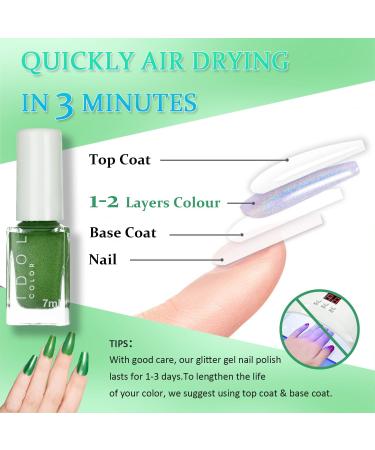 Chrome Nail Polish Green Nail Polish - Metal Mirror Effect Nail Varnish Quick Drying Nail Polish - Long Lasting No UV Needed Nail Art Nail Gel Polish at Home DIY Manicure 7ml - Buy Online on SooperMarket.com