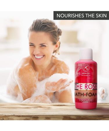 Rose Essential Oil Bath Foam 1000ml - Promotes Good Sleep - Beauty and Body Care - Aromatherapy Spa - Relaxing Bubble Bath - 1L Pack - Buy Online on SooperMarket.com