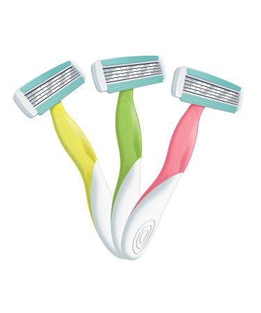 BIC Soleil Comfort Disposable Razors for Women - 4 Flexible Blades, Comfortable Grip, Assorted Colors - 3-Count - Buy Online on SooperMarket.com