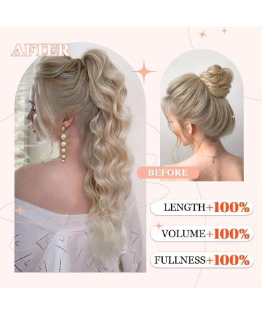 YEESHEDO Brown Long Wavy Drawstring Ponytail Hair Extension - 26 Inches (Blonde to Platinum) - Buy Online on SooperMarket.com