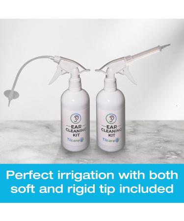 Ear Wax Removal Tool by Tilcare - Ear Irrigation Flushing System for Adults & Kids - Perfect Ear Cleaning Kit - Includes Basin Syringe Curette Kit (Spoon and Spiral) Towel and 30 Disposable Tips - Buy Online on SooperMarket.com