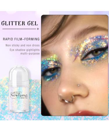 NewBang Roll-on Chameleon Color Changing Holographic Body Glitter Gel - 12# Sparkling Blue - Buy Online on SooperMarket.com