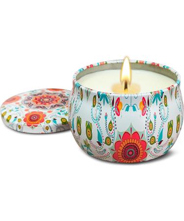 VETOUR Rose Soy Scented Candle 4.4oz | Aromatherapy Wax Jar Candle | 30 Hours Burn Time | Relaxing Stress Aroma | Gift for Women Mom | Home Bath Yoga Christmas | Bohemian Retro Style - Buy Online on SooperMarket.com