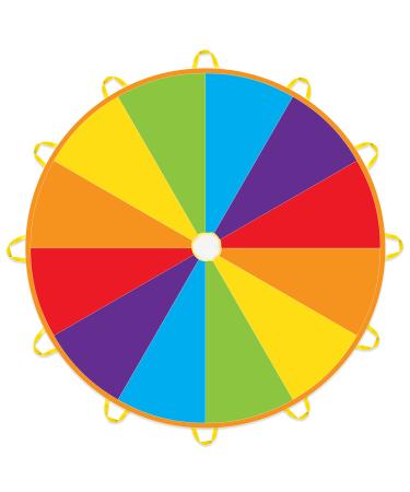 Play Platoon Parachute for Kids 16 Foot with 12 Handles, Parachute Toys for Kids, Gymnastics Equipment, Outdoor Games for Kids, Large 16ft Multicolored Parachutes