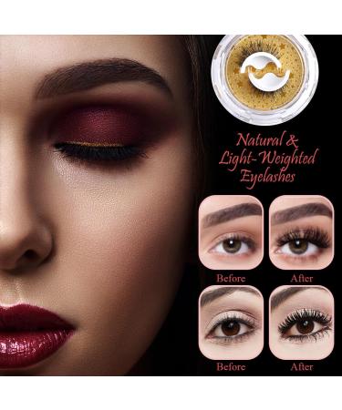 2 Pairs Self-Adhesive Eyelashes & 10PCS Replacement Glue Strips - Reusable Waterproof Natural Look | International Shipping Available - Buy Online on SooperMarket.com