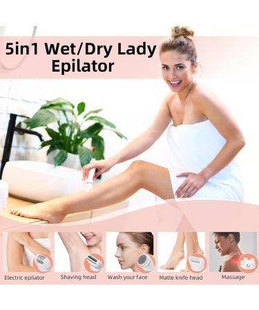 Journeyside 5-in-1 Wireless Epilator for Women | Long-Lasting Hair Removal Lady Shaver & Facial Spa Wet & Dry with LED Light - Buy Online on SooperMarket.com