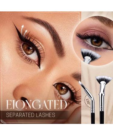Dolly Mascara Fan Brush Set with Angled Eyelash Comb Separator - Portable Folding Cosmetic Brushes (2 Sets) - Buy Online on SooperMarket.com