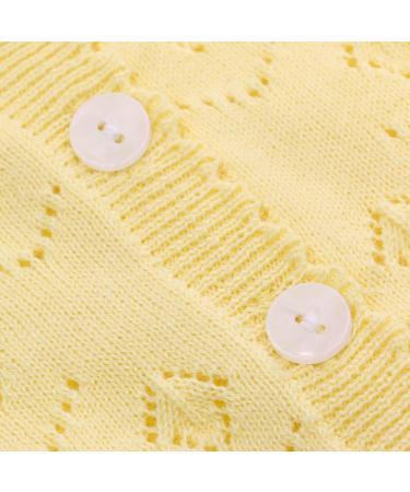 Famuka Baby Cardigan Jacket Unisex | Soft Knitted Sweater | 6 Months | Yellow - Buy Online on SooperMarket.com