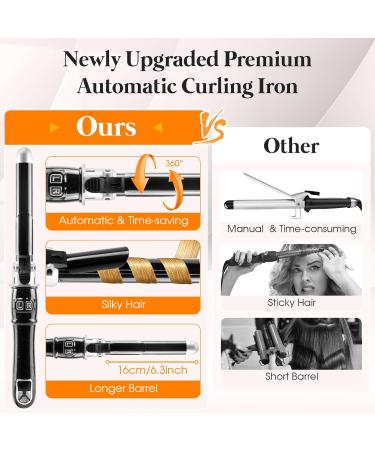 Hair Curler Automatic Curling Iron: 1.1inch Waver Hair Tool with 30s Instant Heat - Rotating Curling Wand Black - Buy Online on SooperMarket.com