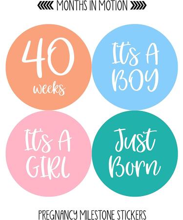 Pregnancy Weekly Belly Growth Stickers - Maternity Keepsake - Set of 36 Week by Week Pregnancy Photo Props - Buy Online on SooperMarket.com