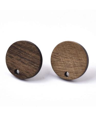 Pandahall 20 Pairs Walnut Wood Flat Round Earring Findings, Coconut Brown Dangle Stud Pendants - DIY Wooden Earrings Making - Buy Online on SooperMarket.com