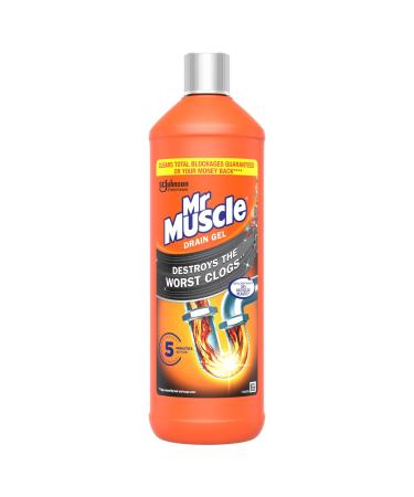 Mr Muscle Drain Unblocker Sink & Drain Cleaner Fast Acting Heavy Duty Drain Gel Dissolves Clogs Works 3x Better Than Bleach Safe for All Pipes 1L