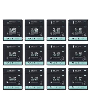 SooAe Peeling Gel + Hydrating Facial Mask - Peel & Glow 2 step mask 12 Count Biocellulose Peeling Gel with Soothing hydrating facial sheet mask