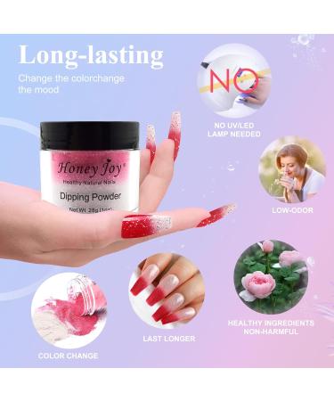 28g/Box Red & White Temperature Change Shine Glitter Dip Powder Nails | Long-lasting Dipping Nails - No UV Light Needed | UKA - Buy Online on SooperMarket.com