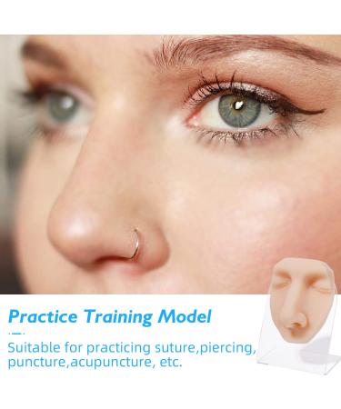 Soft Silicone Face Model with Stand for Professional Suture, Piercing, and Acupuncture Practice - Buy Online on SooperMarket.com