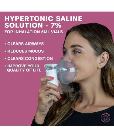 Base Labs 7% Hypertonic Saline Solution for Nebulizer Machine - 75 Vials (5ml) - Respiratory Treatment for Clearing Lungs - Inhalation Saline Solution - Buy Online on SooperMarket.com
