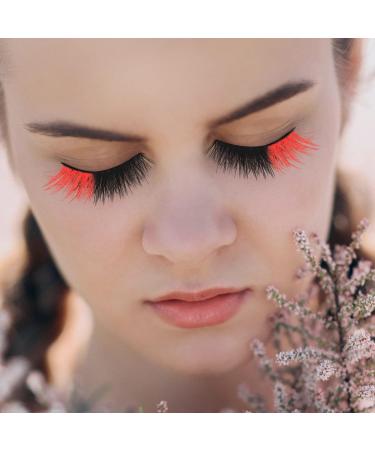 KALLORY 5 Pairs Red Colored Wispy Lashes - Natural Look 3D Eyelash Strips for Women & Girls - Perfect for Any Occasion - Buy Online on SooperMarket.com