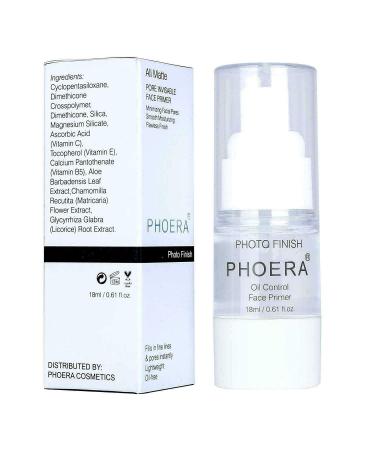 Phoera Face Primer Invisible Pores Base Oil Control Added vitamins Makeup Base Pore Filler Moisturiser Matte Finish Long Lasting Makeup Skin Pore Minimizer UK Cosmetics AquaPurity (18ml Primer)