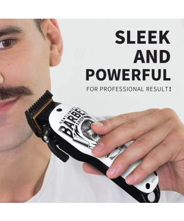 BESTBOMG Professional Cordless Hair Clippers Kit with 6 Guide Combs - Rechargeable Beard Trimmer for Men/Father/Husband/Boyfriend - Y4-White - Buy Online on SooperMarket.com