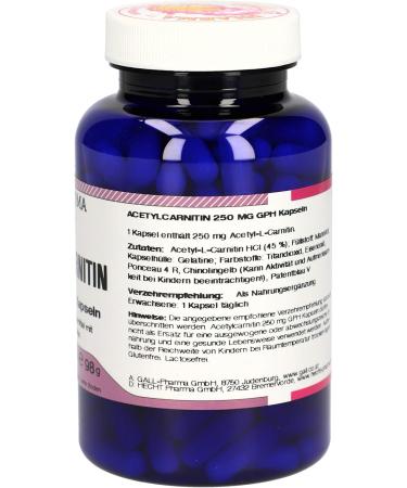 Buy Gall Pharma Acetylcarnitine 250 mg Capsules - 180 Pieces | International Shipping Available - Buy Online on SooperMarket.com