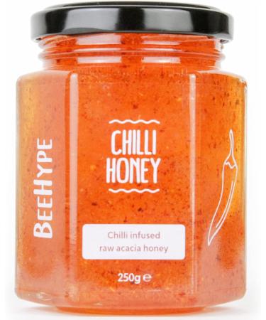 BeeHype - Chilli Honey Pepperoncino Peppers in Natural Acacia Honey with NO Preservatives and NO Refined Sugars Vegetarian Nut and Dairy Free 6 x 250g Chilli Honey Pack of 6 - Buy Online on SooperMarket.com