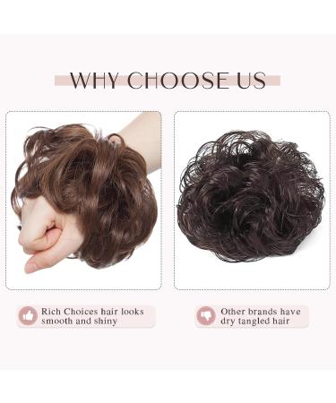 Voluminous Dark Brown & Light Auburn Hair Extensions - Versatile Hair Ties & Updos | 40g Ponytail & Dutt - Buy Online on SooperMarket.com
