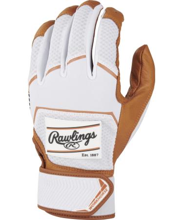 Rawlings | Workhorse Baseball Batting Gloves | Youth | Multiple Colors Medium Caramel/White