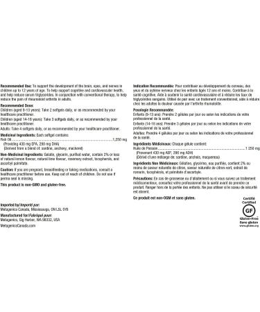 Metagenics OmegaGenics EPA-DHA 720mg - Daily Omega 3 Fish Oil Supplement to Support Cardiovascular Musculoskeletal and Immune System Health - 60 Softgels - Buy Online on SooperMarket.com