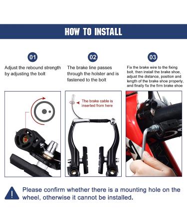 Riakrum 2 Sets V-type Bike Brakes with Braking Cables - Mountain Bike Brake Kit - Buy Online on SooperMarket.com