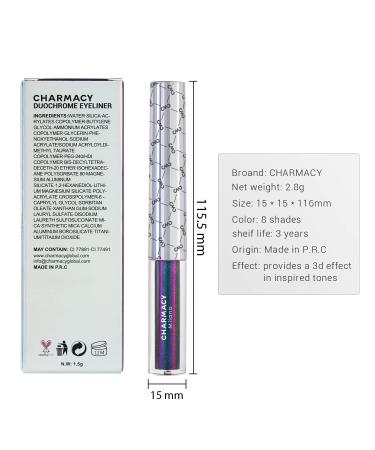 CHARMACY Chameleon Liquid Glitter Eyeliner Set - Metallic, Waterproof, Smudge-proof - Ultra-Fine Tip - Longwearing, Highly Pigmented - MultiColor Shifting Eyeliner Trio - Buy Online on SooperMarket.com