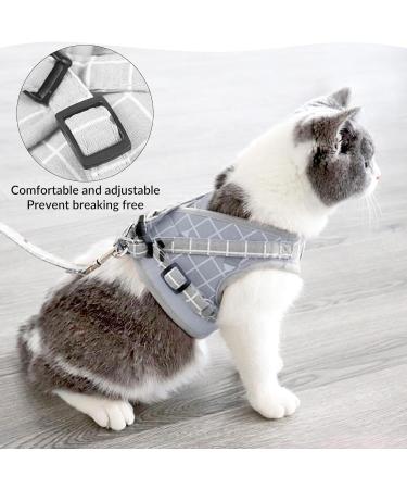 Adjustable Cat Harness and 5m Retractable Lead Set with Reflective Strips - Escape-Proof and Breathable Vest Harness for Cats and Dogs (M) - Buy Online on SooperMarket.com