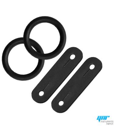 YNR Black Peacock Safety Irons Stirrups - Rubber Rings & Leather Clips Replacement Tabs - 1 Pair - Buy Online on SooperMarket.com