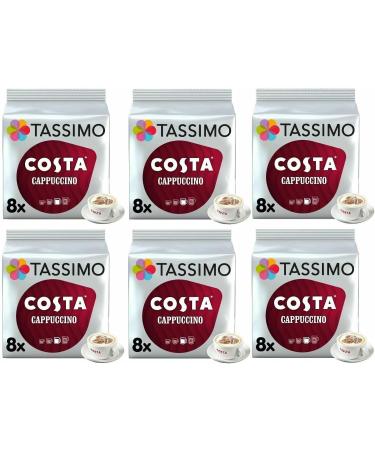 Tassimo Compatible Costa Cappuccino Coffee Pods 16 discs - (Pack of 6 Total 96 discs 48 Drinks) - Buy Online on SooperMarket.com