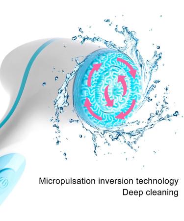 Face Wash Electric Cleaner Rechargeable with Multi Effect Skin Care Counter Rotating Head for Deep Cleansing and Vibration Beating Function 3 Brush Heads for Skin Exfoliating - Buy Online on SooperMarket.com