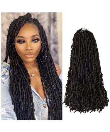 Niseyo New Faux Locs 24 Inch Crochet Hair 6 Packs Natural Long Soft Locs Crochet Braids (24'' 6Pcs 1B/Natural Black) 24 Inch (Pack of 6) 1B(Natural Black)