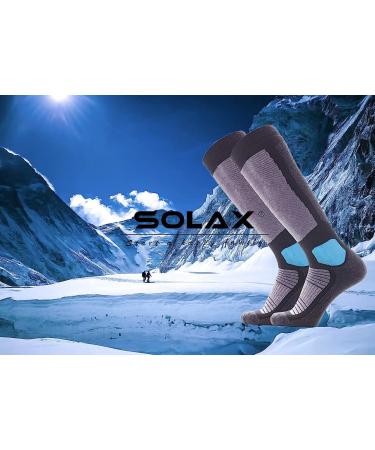 SOLAX Wool Over The Calf Ski Socks - Men's & Women's Medium Black-173 - Buy Online on SooperMarket.com
