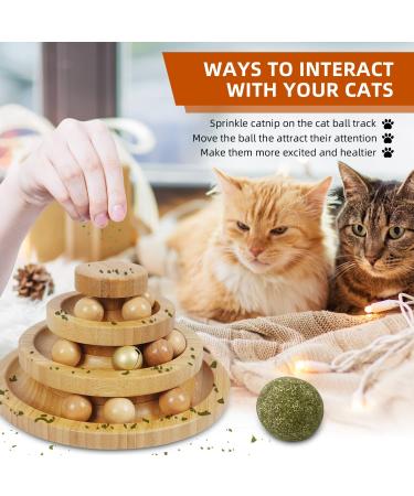 Interactive Cat Ball Track Toy with Removable Balls - 3-Layer Kitty Roller Tower for Mental and Physical Exercise | Fun DIY Circle Track for Kittens - Buy Online on SooperMarket.com