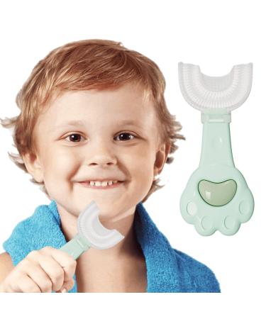 Cartoon Kids U Shaped Toothbrush Manual U Shaped Toothbrush - Cute Cartoon Whitening Toothbrush Teeth Cleaning Design for Kids Ages 2-6 N/ / Green 1 count (Pack of 1)