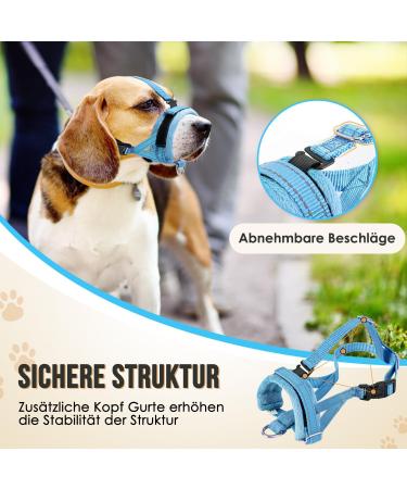 Adjustable Reflective Eyin Muzzle for Large Dogs - XL Blue | Comfortable Safe Prevent Biting & Barking Allows Panting & Drinking - Buy Online on SooperMarket.com
