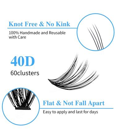 40 Roots Faux Mink Lash Clusters - 0.07D Curl, 16mm | DIY Reusable Natural Look - Buy Online on SooperMarket.com