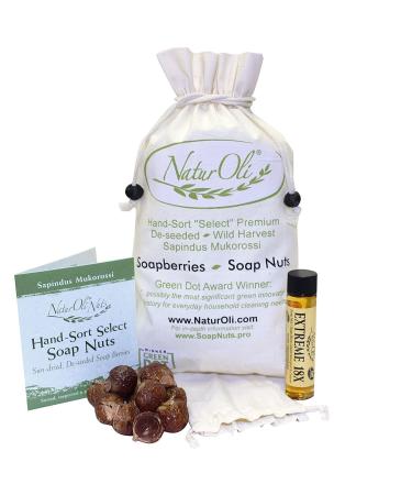 Soap Nuts/Soap Berries - 1-Lbs organic (240 loads) + 18X Travel Bottle! Select Seedless - 1 Wash Bag 8-pg info Tote Bag. Organic Laundry Soap