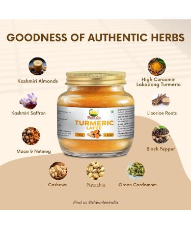 Dawn Lee Turmeric Latte- Lal Haldi Doodh Masala - Curcumin Turmeric- Dry Fruits- Memory Booster- Drink- Herbal- Golden Milk- Golden Milk with Turmeric- Latte Powder Milk- 100_ Gm - Buy Online on SooperMarket.com