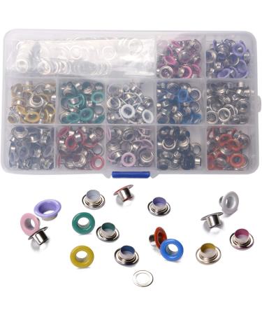 360 Sets 1/4 Inch Multi-Color Metal Grommet Eyelets Kit with Installation Tools - 12 Colors | Hotetey Grommet Tool Kit - Buy Online on SooperMarket.com