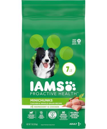 IAMS Proactive Health Minichunks Dog Food Dry Adult Chicken & Whole Grains Recipe 3.18kg (7LB) Bag & Proactive Health Healthy Adult Dry Cat Food with Chicken 1.59kg Bag 3.18 kg (Pack of 1) Mini Chunks + Cat Food 1.59kg Bag - Buy Online on SooperMarket.com