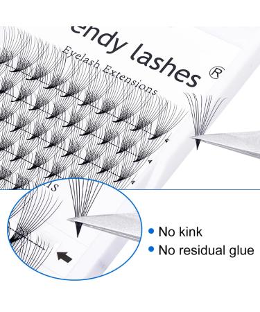Premade Volume Fans Eyelash Extensions 10D - Short Stem C/D Curl 0.07mm Thickness 12mm Length | Russian Eyelashes - Buy Online on SooperMarket.com